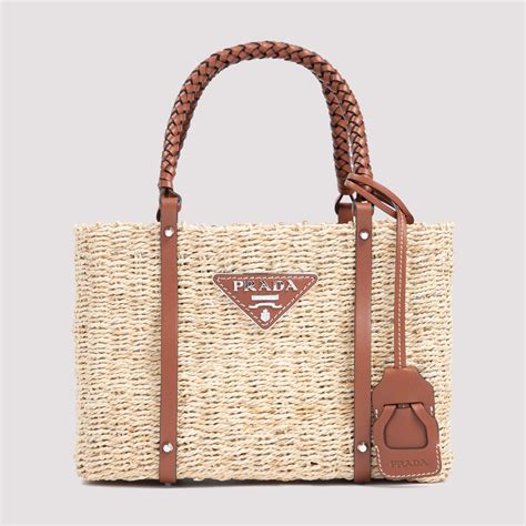 prada tote brown|Prada wicker tote.